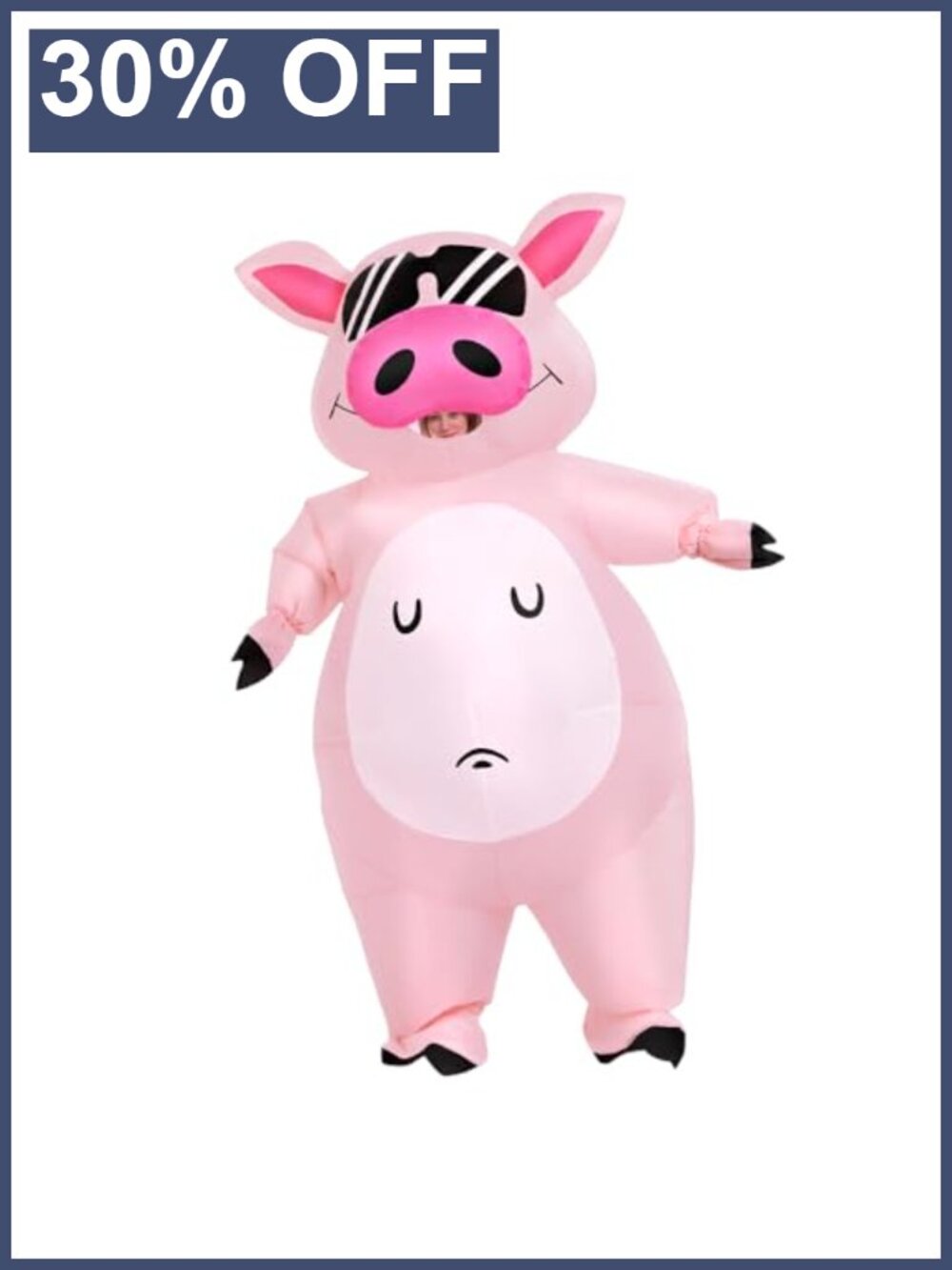 Inflatable Pig Costume Adult Polyester Full Body Blow Up Suit for Halloween